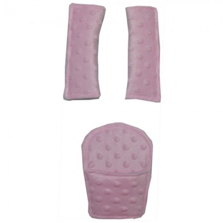 Harness Pad Set - Pink Cuddlesoft Dimple Fleece